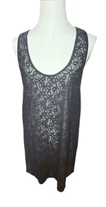 Vintage Victoria’s Secret Tanktop schwarz Spitze Schwimmen Überziehen hinten zum Binden 2000er Jahre Y2K - Bild 1 von 5