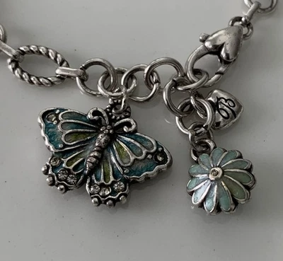 Pulsera Brighton BUTTERFLY FLORAL 7,5 Pulgadas, Acentos Cristal, NUEVO Estado Foto 1 de 4