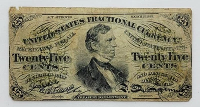 1863 US Fractional Currency, 25 cents, Circulated, William P Fessenden - Image 1 of 4
