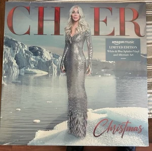Cher Christmas Limited White & Blue Splatter Vinyl Amazon Exclu VINYL LP SEALED - Picture 1 of 7