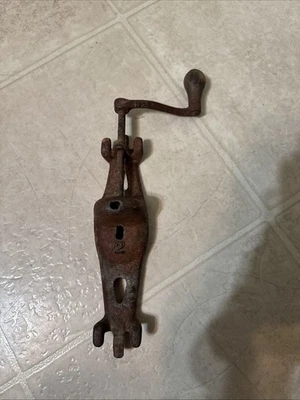 Antiguo Vintage Nº 2 Helados Congelador Hierro Fundido Manivela Manivela Madera Foto 1 de 4