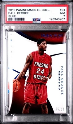 2015 Immaculate Collection Collegiate Multisport Blue #81 Paul George /10 - Image 1 of 2