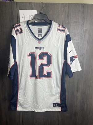 Camiseta deportiva vintage Nike NFL New England Patriots Tom Brady #12 adulto XXL blanca Foto 1 de 4