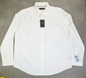 Tasso Elba Spa Size XL Mens White Stripe Long Sleeve Cotton Pocket Shirt NWT - Picture 1 of 9