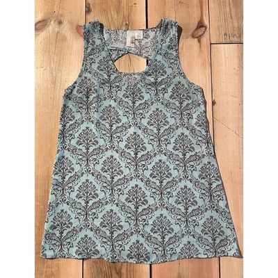 Francesca's Ikat Print Top Blouse Teal Brown - Size Small - Image 1 of 4