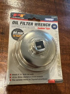 TOOL Oil Filter Wrench Canister Type 64mm 14 Flute 1/2 W54076 Toyota Lexus Scion - Image 1 of 4