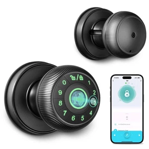 Fingerprint Smart Door Knob,Smart Door Lock with Passcode Keypad Keyless Entr... - Picture 1 of 6