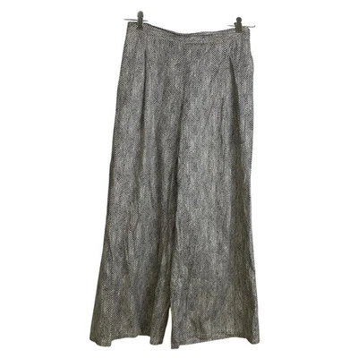 Pantalones de algodón orgánico Eileen Fisher Chainette para mujer pequeños crema pierna ancha Foto 1 de 4