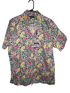 Hart Schaffner Marx Mens Shirt Medium Key West Collection Tropical Floral - Picture 1 of 10