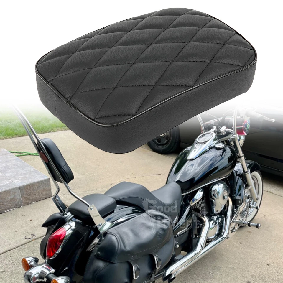 For Harley Softail Custom Chopper Rear Passenger Pad Seat Pillion 8 Suction Cup - Image 1 of 4