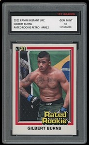 GILBERT BURNS 2021 PANINI INSTANT UFC RATED RETRO 1ST GRADED 10 ROOKIE CARD RR12