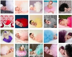 Baby Fotoshooting Outfit Tütü Tüllrock & Stirnband Newborn Shooting Neugeborene