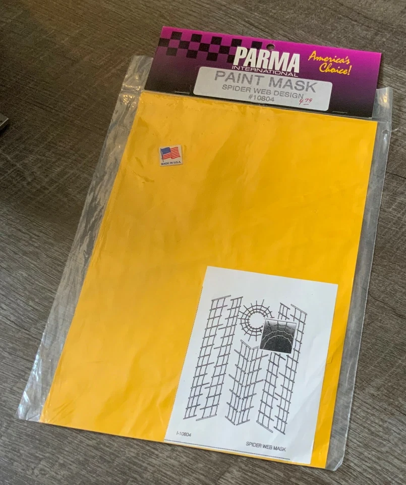 PARMA PAINT MASK 10804 SPIDER WEB DESIGN DECAL SHEET STICKER BODY RARE SLOT CAR  - Image 1 of 1