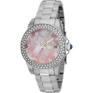 Invicta Women's Watch Angel Pink Mother of Pearl Dial Bracelet Crystal 36070 - Picture 1 of 3
