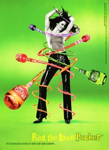 PUCKER ALKOHOL GETRÄNKE WERBUNG #2 SELTEN 2000 VERGRIFFEN GRÜN  - Bild 1 von 1