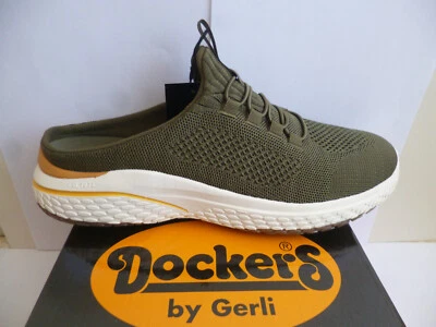 Dockers Herren Clogs Pantolette Pantoletten Pantoffel Schuhe grün oliv 50ME015