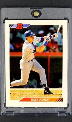 1992 Bowman #168 Billy Ashley Los Angeles Dodgers RC Rookie Card Baseball Card - Image 1 of 4