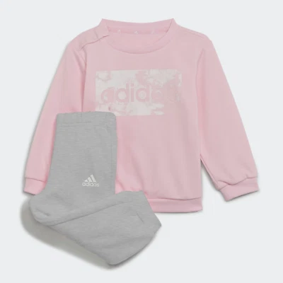 ADIDAS ILIN FT JOG TUTA COMPLETA BAMBINA H65821 ROSA GRIGIO 18/24 MESI COTONE - Immagine 1 di 4