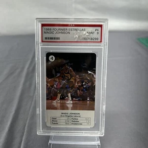1988 Fournier Estrellas #4 Magic Johnson Lakers HOF PSA 9 - Picture 1 of 21