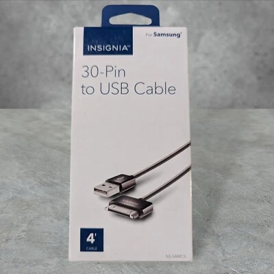 Insignia 30-Pin Charge-and-Sync Cable - Black 4' Cable - Image 1 of 2