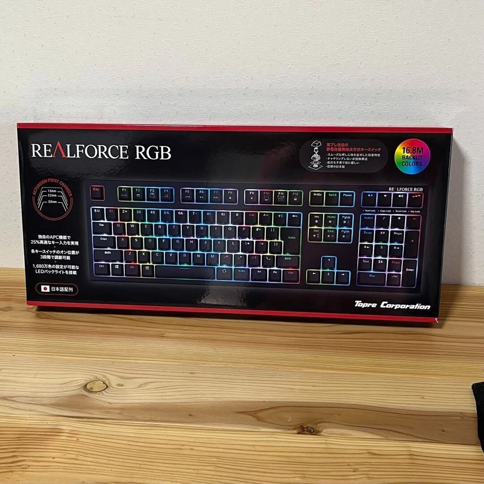Topre REALFORCE R2A-US4G-BK RGB Black Contactless APC Soft Full Key Keyboard - Image 1 of 4