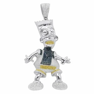 Colgante De Bart Simpson De Diamante Simulado De 1.15CT En Oro Blanco De 14K - Imagen 1 de 1