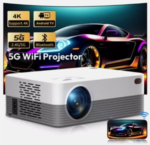XGODY Mini Portable Smart Projector 4K LED Android 5G WIFI Home Theater HD 1080P - Picture 1 of 18