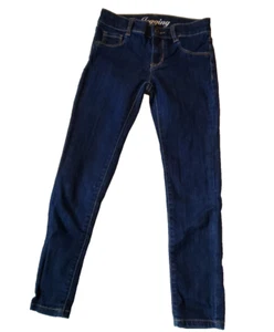 Crazy 8 Girls Blue Jeans Dark Jegging Size 7 Hook and Zip Back Pockets - Picture 1 of 3