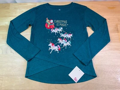 New Girl’s SO Holiday Sweater Santa has Unicorn’s Pulling Sleigh—Nice Looking!!* - Image 1 of 3