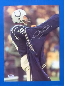 JOHNNY UNITAS HOF SIGNED PHOTO 8x11 SUPER BOWL V 1971 BALTIMORE COLTS CHAMPS PSA - Picture 1 of 3