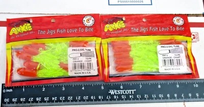 2 Упаковки 10ct оранжевый CHARTREUSE 2,5 «PRO трубка краппи рыболовные приманки окунь приманки - Изображение 1 из 3
