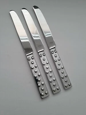 Libbey LYF9 - 3 cuchillos de cena patrón de puntos de acero inoxidable, 8 3/4" (KH5) Foto 1 de 4