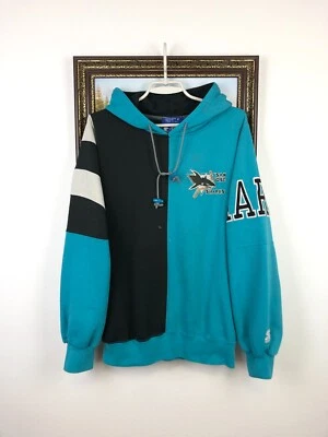 Винтажная мужская куртка с капюшоном 90-х Starter San Jose Sharks НХЛ трековый топ размер M - Изображение 1 из 4