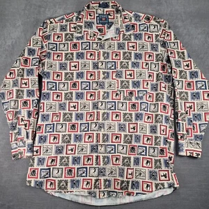 Camisa Chaps Ralph Lauren Vintage Abotonada Esquí Estampado Grande Alto XLT - Imagen 1 de 13