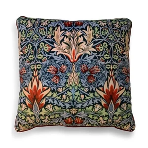 Cojín cabeza de serpiente William Morris - 40 x 40 cm terciopelo cepillado suave en tubería - Imagen 1 de 1