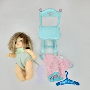 Hasbro Love A Bye Baby Doll straight Brown Hair Rocking Chair Comb Sweater - Picture 1 of 13