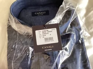 Canali mens dress shirt 42/16.5/XL Blue Denim - Picture 1 of 2