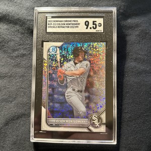 COLSON MONTGOMERY 2022 BOWMAN CHROME SPECKLE REFRACTOR ROOKIE /299 SGC 9.5 MT+