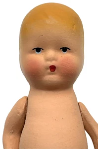 Kerr & Hinz Biskuit Baby Puppe 4" Gelenk Original Box 1940er Handbemalt K&H USA - Bild 1 von 5