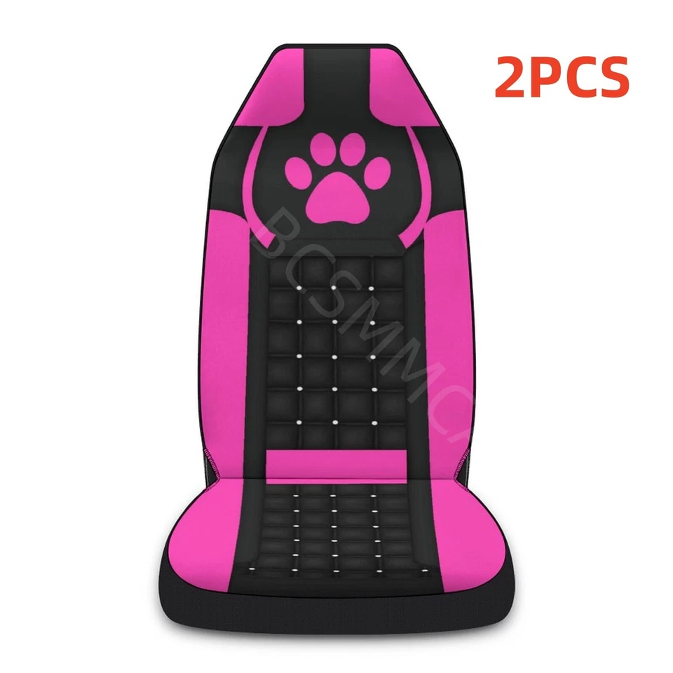 Cubiertas de asiento de coche de tela premium con respaldo alto accesorios interiores delanteros Foto 1 de 4