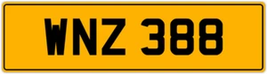 WNZ 388 W 3X3 DATELESS PRIVATE NUMBER PLATE WILL WIL WENDY WES WALT WAYNE WOLF - Picture 1 of 1