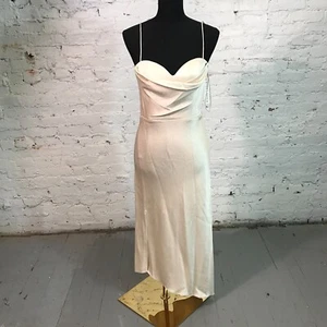 Alice + Olivia Damenkleid 6 Kiyoko champagnerfarben Herzausschnitt Wasserfallausschnitt $ 495 sfdg - Bild 1 von 12