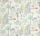 Jane Churchill Fabric 'PERSIAN GROVE - GREEN/AQUA' 2.7 METRES (270cm) Cotton Mix
