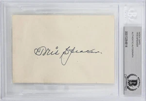 Tris Speaker Signed Autographed Index Card - Beckett Auto 10 - Red Sox, Indians - Picture 1 of 2
