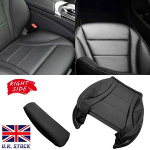 Black For Benz C-Class 2015-2021 Right Side Driver Bottom Leather Seat Cover - Picture 1 of 8