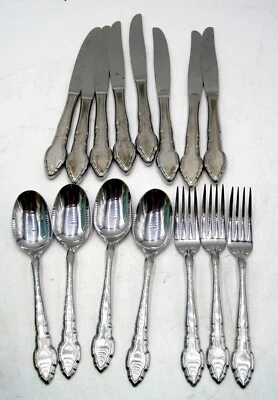 Cuchillos, tenedores, cuchara sopera SILHOUETTE 15 piezas cubiertos internacionales de acero inoxidable Foto 1 de 3