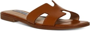 Steve Madden Women's Hadyn Slide Sandal Cognac Leather - Size 10 - Picture 1 of 3