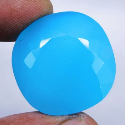 Natural Blue Opal 110.45 Ct Cushion Cut Certified Loose Gemstone - Image 1 of 4