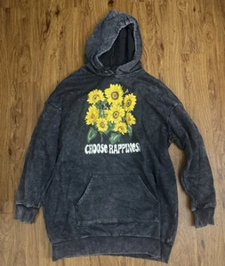 No boundaries “Choose happiness” Grey Hoodie Large (11-13) - Picture 1 of 1