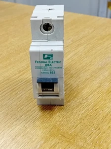 FEDERAL ELECTRIC STAB- LOK HBA 25 AMP SINGLE PHASE TYPE B - 10kA MCB BS EN 60898 - Picture 1 of 7